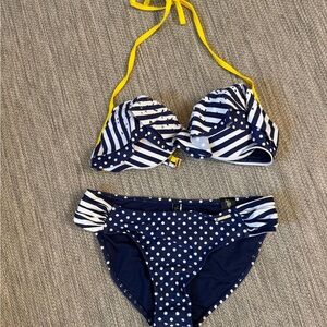 U.S. Polo Assn. White and Yellow Polo Shirt